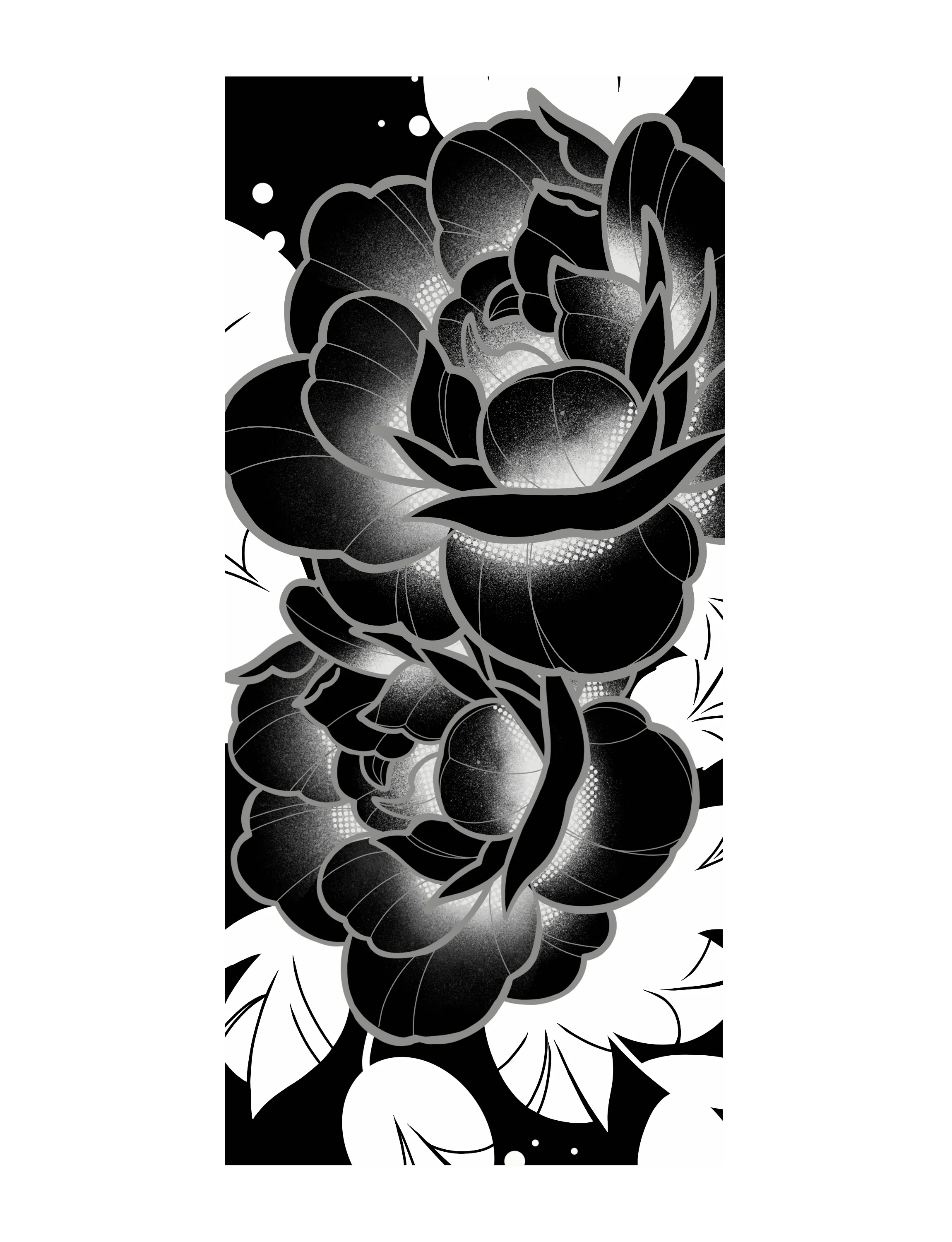 black peonies